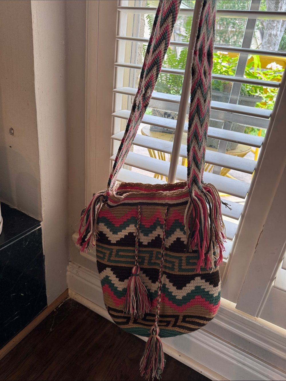 Handwoven Multicolor Chevron Crossbody Bag